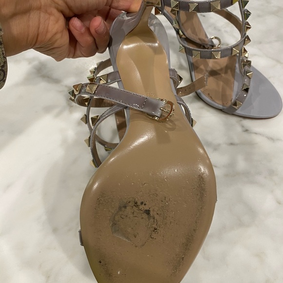 Valentino gray rockstud caged heels - Picture 3 of 5